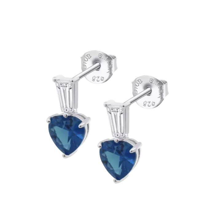 Pendientes de Plata y Circonita Azul Marino Lotus Silver Colors LP3893-4/3