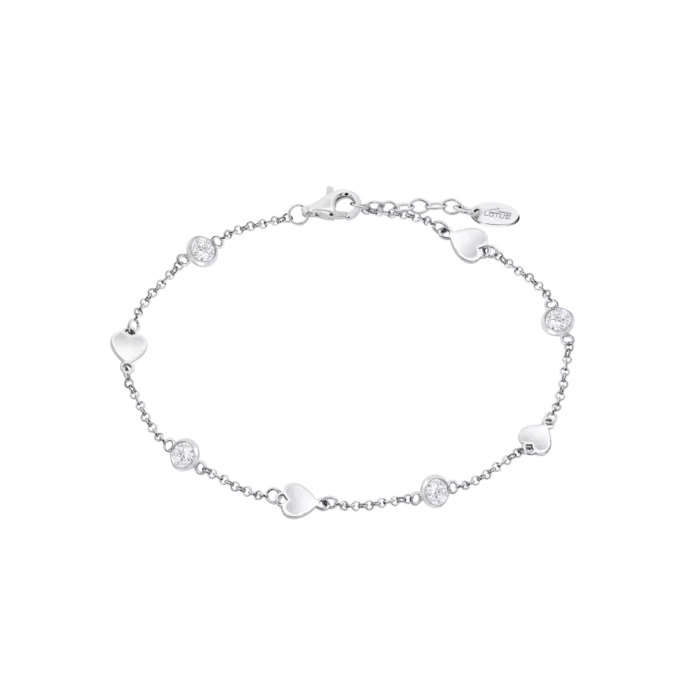 Pulsera de Plata con Corazones y Circonitas Lotus Silver Moments LP3924-2/1