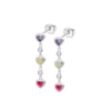 Pendientes Largos de Plata con Corazones Multicolor Lotus Silver Moments LP3925-4/2