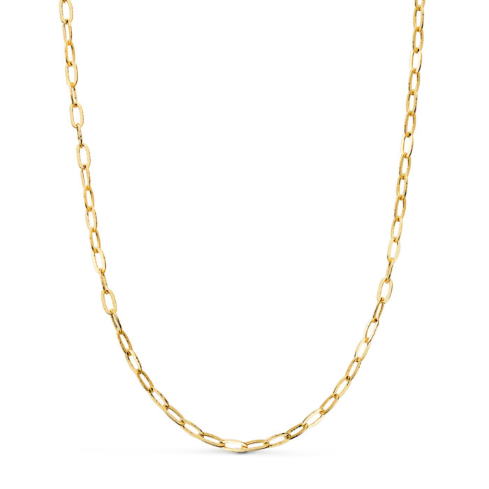 18K CADENA ORO AMARILLO FORZADA ESLABON ALARGADO. ANCHO: 3MM. LARGO: 50CM