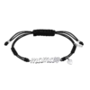 Pulsera para madre Lotus Silver LP1808-2/1 con cordón negro ajustable de macramé, palabra mama en plata de ley 925, corazón pavonado de circonitas y dije de corazón liso.