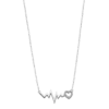 Collar de cadena fina con colgante de corazon en plata de ley para mujer Lotus Silver LP3041-1-1