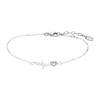 Pulsera de plata de ley 925 con diseño de linea de latido y colgante de corazon con circonitas Lotus Silver LP3041-2-1