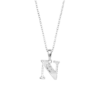 Collar con inicial letra N de plata de ley 925 con circonitas blancas de la colección Lotus Silver Trendy LP3054-1/N para mujer.