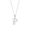 Collar con inicial letra P de plata de ley 925 con circonitas blancas engastadas de la colección Lotus Silver Trendy LP3054-1/P para mujer.