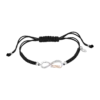 Pulsera para madre de la colección Lotus Silver LP3213-2/2 con cordón negro ajustable de macramé y motivo central del infinito con circonitas y la palabra mama en oro rosa.