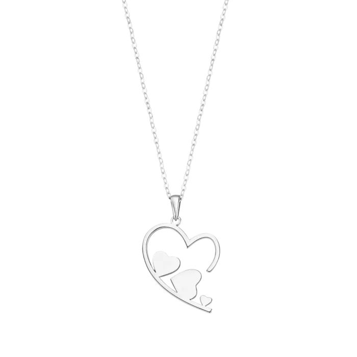 Collar de cadena fina con colgante de corazones entrelazados en plata de ley y circonitas para mujer Lotus Silver Moments LP3237-1-1