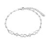Pulsera de plata de ley 925 con diseño de corazones calados y dos circonitas blancas redondas Lotus Silver LP3678-2-1