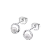 Pendientes Lotus Silver Pearls LP3898-4/1 para mujer en plata de ley 925 con silueta circular, detalle lateral de circonitas y una perla blanca central, referenciados en el archivo lp3898-4_1.webp.