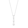 Collar Lotus Silver Pearls LP3931-1/1 de plata de ley para mujer con cadena fina y colgante vertical en cascada sobre fondo blanco.