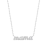 Collar de plata de ley 925 con la palabra Mamá y un corazón de circonitas de la colección Lotus Silver Mother's Love LP3947-1/1.
