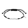 Pulsera de hilo negro ajustable con nudo corredizo y pieza central de plata con la palabra mamá en circonitas Lotus Silver LP3947-2/2.