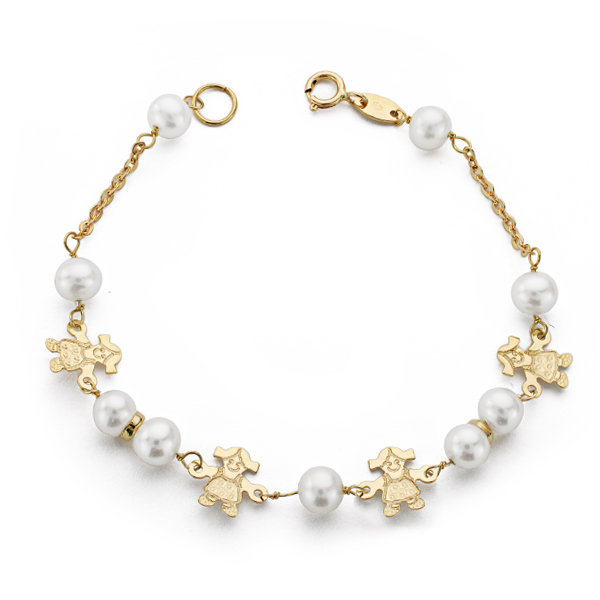 9K PULSERA PERLA 5.5 MM 17CM