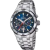 Reloj de hombre Festina Chrono Bike F20670/1 de acero inoxidable color plata con esfera azul y funciones de cronógrafo deportivo.