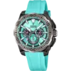 Reloj cronógrafo para hombre Festina Chrono Bike F20726/2 con esfera y correa de silicona en color turquesa y caja de acero inoxidable.