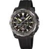Reloj de hombre Festina Chrono Bike F20726/3 con esfera negra, detalles y manecillas en color dorado y correa de silicona negra.