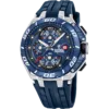 Reloj cronógrafo para hombre Festina Chrono Bike F20755/4 con esfera azul, bisel numerado azul, caja de acero y correa deportiva de caucho azul.