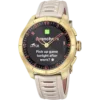 Reloj híbrido para hombre Lotus Connected 20001 con caja dorada, esfera gris y correa de silicona gris topo.