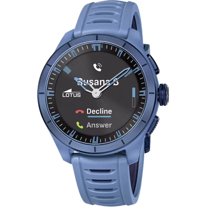 Reloj híbrido de hombre Lotus Connected 20001/3 en color azul con pantalla de llamada entrante.