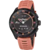 Reloj híbrido de hombre Lotus Connected 20001/6 en color negro y salmón con la pantalla de control de música activa.