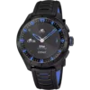 Reloj híbrido de hombre Lotus Connected 20001/8 en color negro y azul eléctrico con el modo de deporte de ciclismo activo.