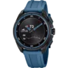 Reloj híbrido de hombre Lotus Connected 20002/4 en color negro y azul mostrando la gráfica de ritmo cardíaco en su esfera.