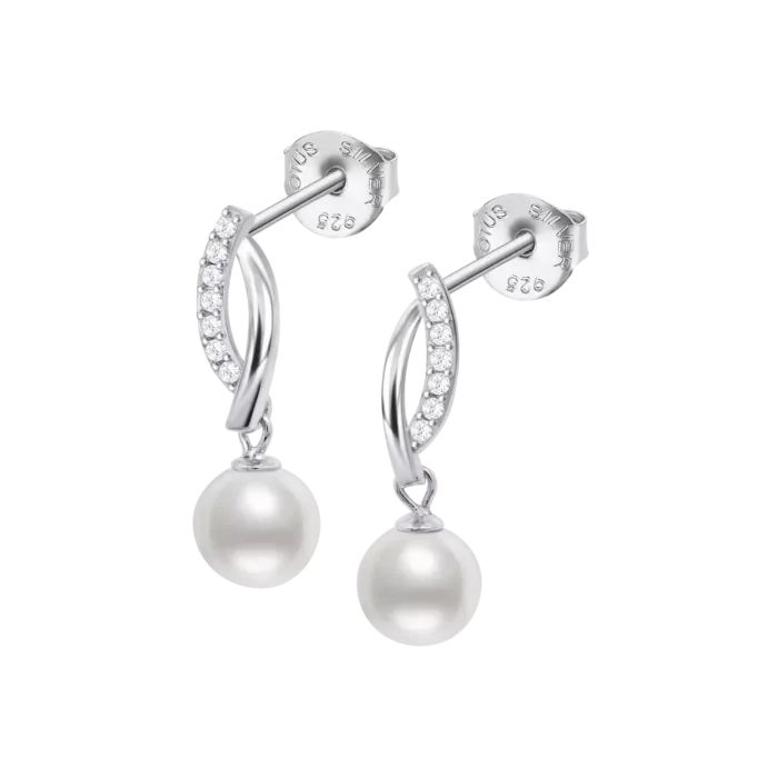Pendientes-Lotus-Silver-LP3832-4_1-de-plata-de-ley-con-linea-curva-de-circonitas-y-perla-blanca-colgante
