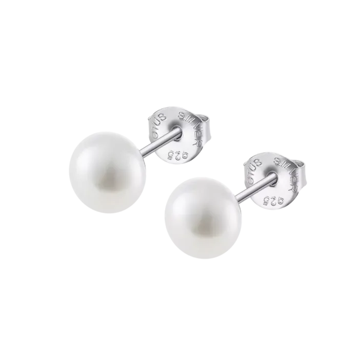 Pendientes-de-boton-Lotus-Silver-LP3858-4_1-en-plata-de-ley-con-perlas-blancas-redondas-y-tuercas-grabadas