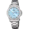Reloj Festina Boyfriend F20503/5 para mujer con correa de acero inoxidable, esfera azul claro e índices de circonitas.