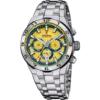 Reloj cronógrafo Festina Chrono Bike F20670/4 para hombre con llamativa esfera amarilla, detalles en azul y brazalete de acero inoxidable, mostrado en el archivo f20670_4.webp.