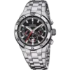 Reloj deportivo Festina Chrono Bike F20670/6 para hombre con esfera negra, detalles en rojo y brazalete de acero inoxidable, correspondiente al archivo f20670_6.webp.