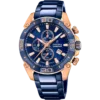 Reloj de hombre Festina Chrono Bike F20711/1 en acero azul marino y detalles oro rosa.