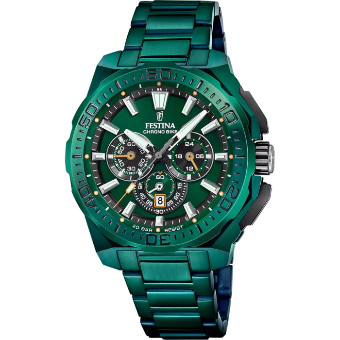 Reloj Festina Chrono Bike F20730/1 de edición especial en acero inoxidable color verde para hombre.