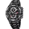 Reloj Festina Chrono Bike Special Edition F20756/1 negro IP con brazalete de acero en fondo blanco.