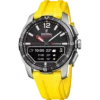Reloj inteligente híbrido Festina Connected D F23000/A con correa amarilla y caja de titanio.