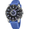 Reloj híbrido inteligente Festina Connected F23305/2 de hombre en titanio con correa azul.