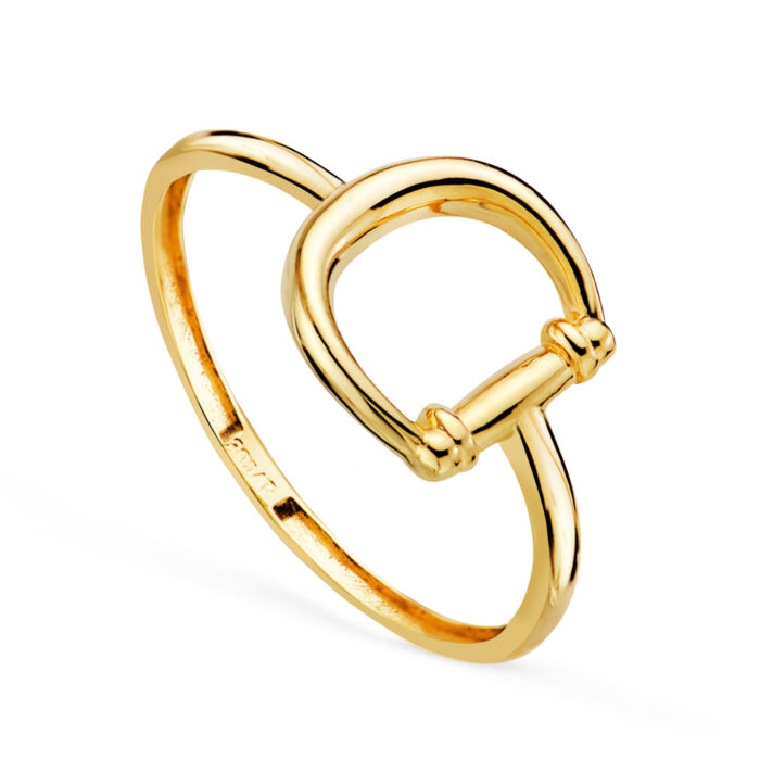 18K SORTIJA ORO AMARILLO ESTRIBO LISO EN BRILLO. ANCHO: 10 MM