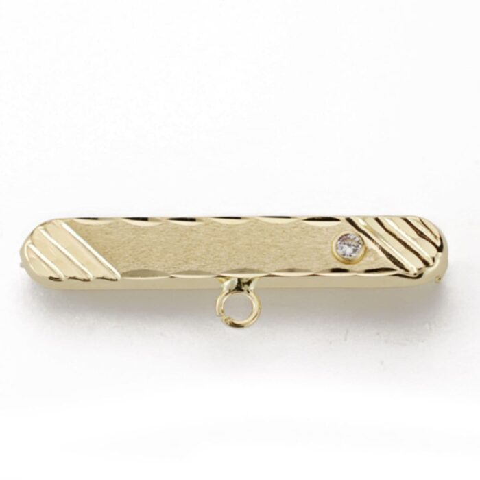 18K ALFILER ORO AMARILLO BEBE TALLADO CON CIRCONITA EN BOCEL.MEDIDA: 30 X 5 MM