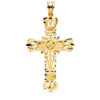 Cruz de oro amarillo de 18K con detalles en filigrana y bordes tallados 58x35 mm ref P7700-155