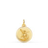 Medalla religiosa de San Miguel Arcángel en oro amarillo de 18K con bisel matizado de 14 mm referencia P8079-114