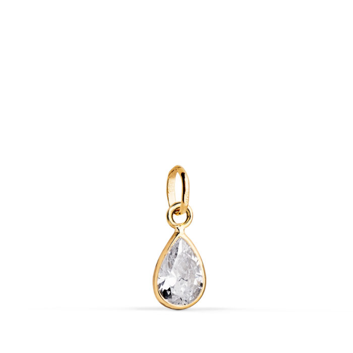 18K COLGANTE ORO AMARILLO LAGRIMA CON CIRCONITA. MEDIDA: 10 X 5,5 MM