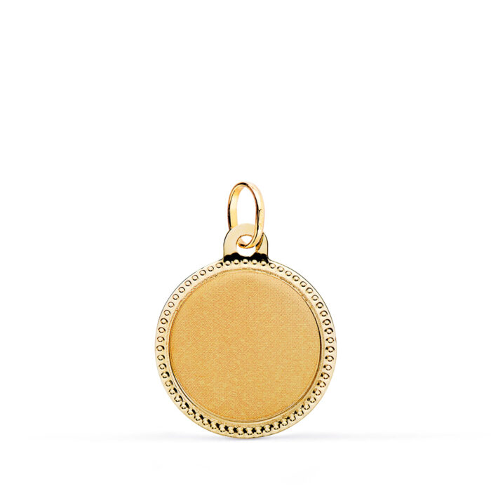 9K DISCO ORO AMARILLO LISO MATIZADO CON BORDE TALLADO 16 MM