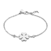 Pulsera de acero inoxidable Lotus Style Old Money LS2601-2/1 para mujer con trébol de cuatro hojas central y circonitas