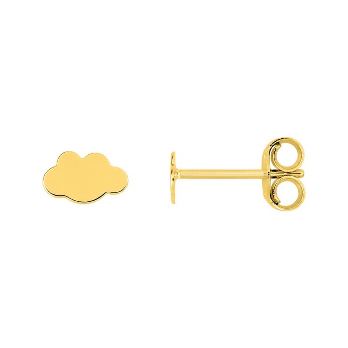 Par de pendientes en oro amarillo de 18 quilates con forma de nube y cierre de presión referencia (18)2.7481.00 de Joyería Palacios
