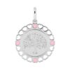 Colgante de plata de ley rodiada con detalles de lacado rosa y corazones calados referencia (AG)336457
