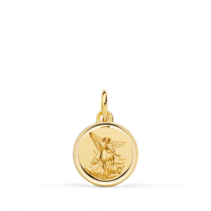 18K MEDALLA ORO AMARILLO SAN MIGUEL BISEL 12 MM